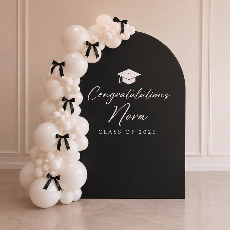 Black White Graduation celebrate