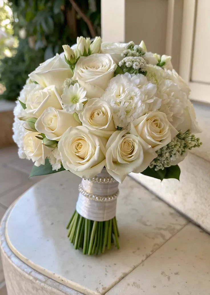 Elegant White Roses