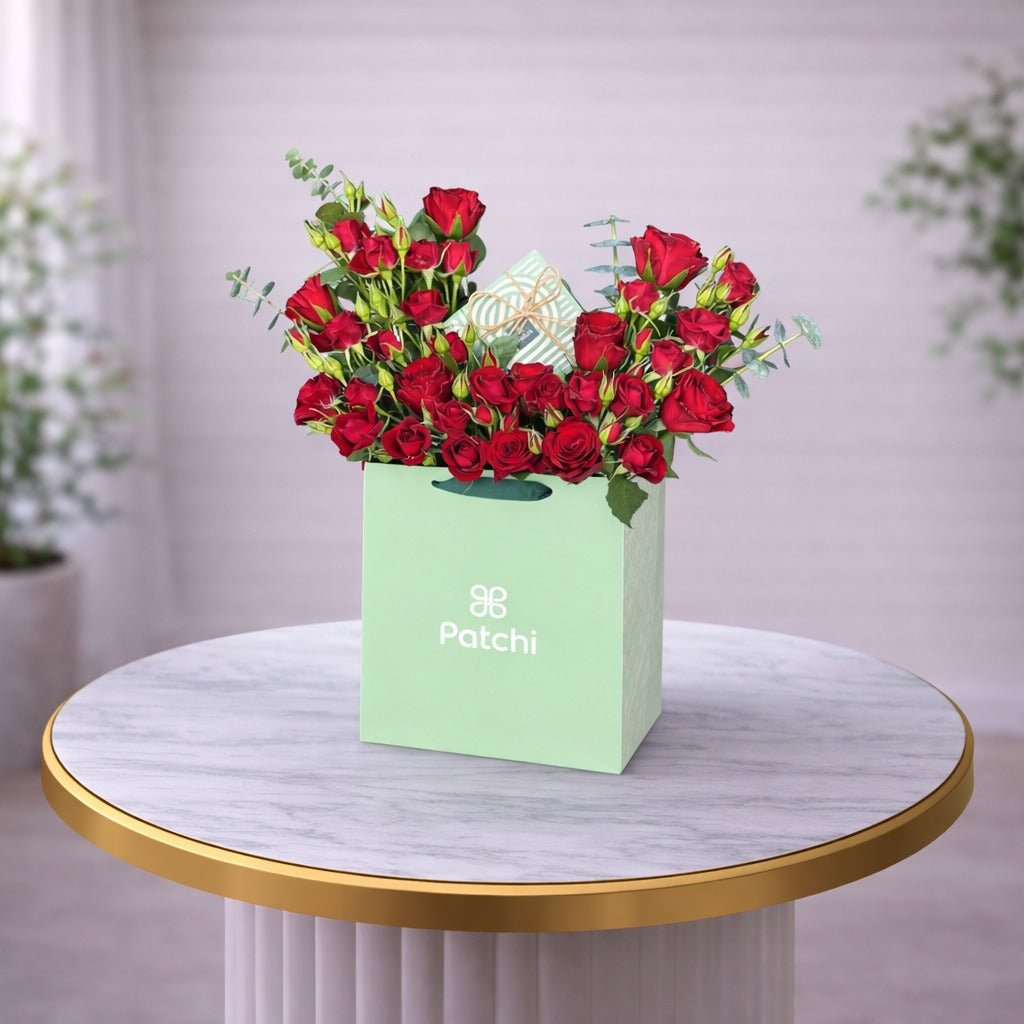 Red Bloom with Patchi