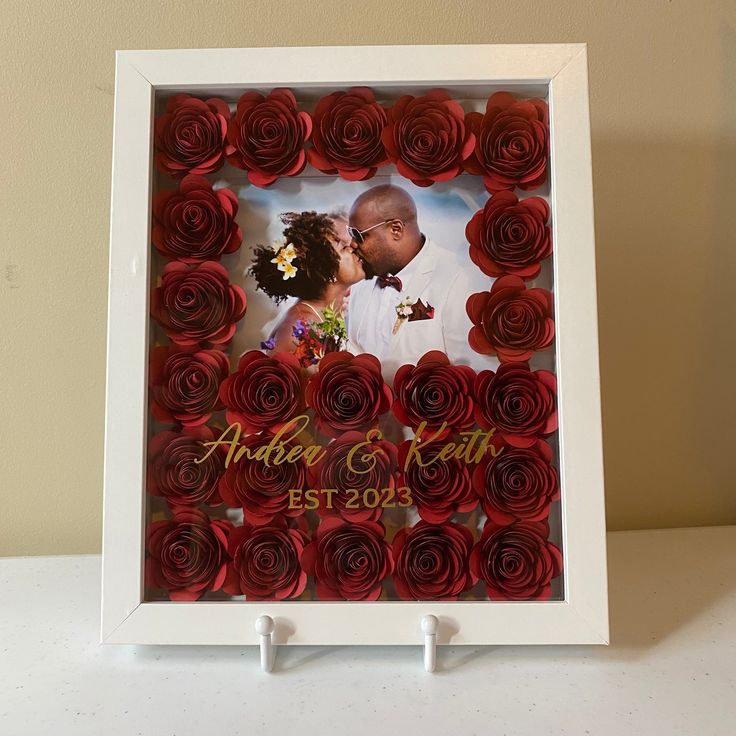 Rose petals frame
