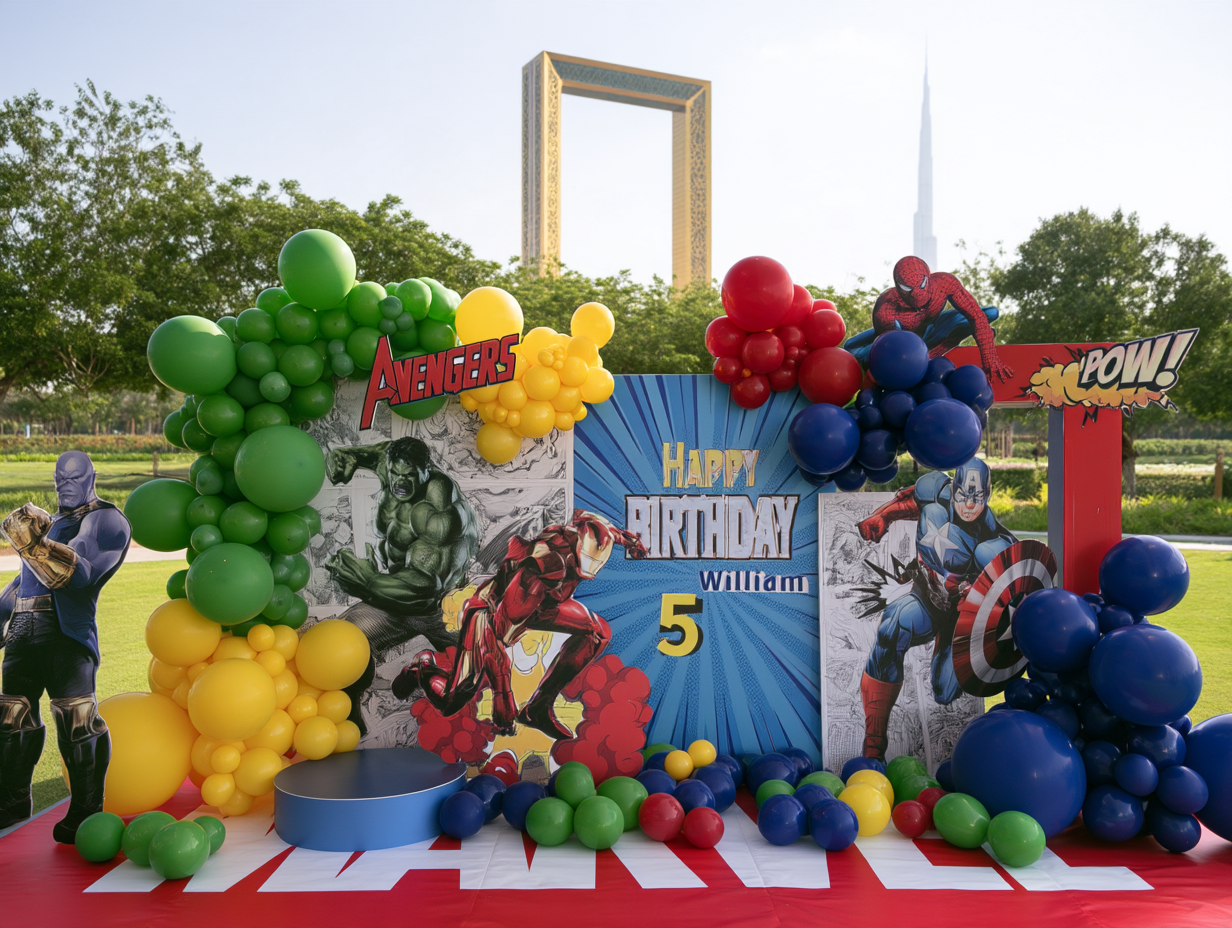 Superheroes Birthday Party Setup Dubai